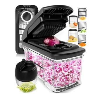 Fullstar Vegetable Chopper & Mandoline Slicer - Julienne Cutter Dicer Grater for Food Veggie Onion Cucumber Tomato Salad Potato Cheese - Kitchen Essentials & Gadgets