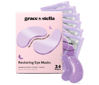 grace & stella Under Eye Masks With Retinol - Revitalizing Under Eye Patches for The Wrinkles & Dark Circles - Gel Eye Mask - Gifts for Mom, Teen Girl Gifts - Vegan, Cruelty-Free (24 Pairs)