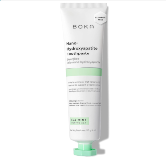 Boka Fluoride Free Toothpaste, Nano Hydroxyapatite Toothpaste, Appropriate for Sensitive Teeth - for Adult Oral Care - Ela Mint Flavor, 4 Fl Oz (113g)