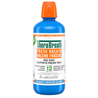 TheraBreath Fresh Breath Oral Rinse, Value Size, Clinically Shown to Fight Bad Breath for 12 Hours, Alcohol-Free & Dye-Free Mouthwash, Certified Vegan, Halal, Kosher & Gluten-Free, Icy Mint, 1L