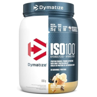 ISO100 Hydrolyzed Protein Powder by Dymatize, Gourmet Vanilla, 100% Whey Isolate Powder, 25g of Protein, Gluten Free, 20 Servings, 610g