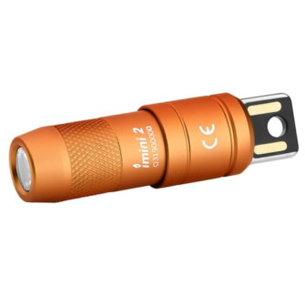 OLIGHT IMINI 2 EDC Rechargeable Keychain Flashlight, 50 Lumens Compact and Portable Mini LED Keyring Lights with Built-in Battery Ideal for Everyday Carry and Emergencies (Orange)