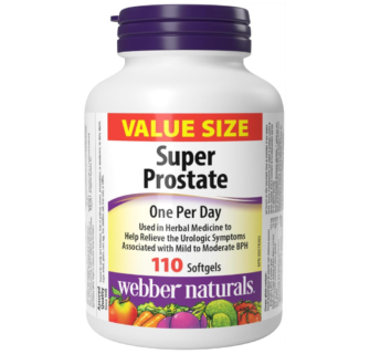 Webber Naturals Super Prostate, 110 Softgels, Helps Relieve Urological Symptoms, Comprehensive Formula Containing Saw Palmetto